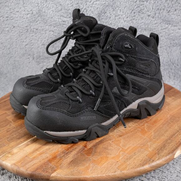 NEW Wolverine W881017 Wilderness Mid Hiker Steel Toe CT WP Black Boots Womens 6 - Picture 3 of 7